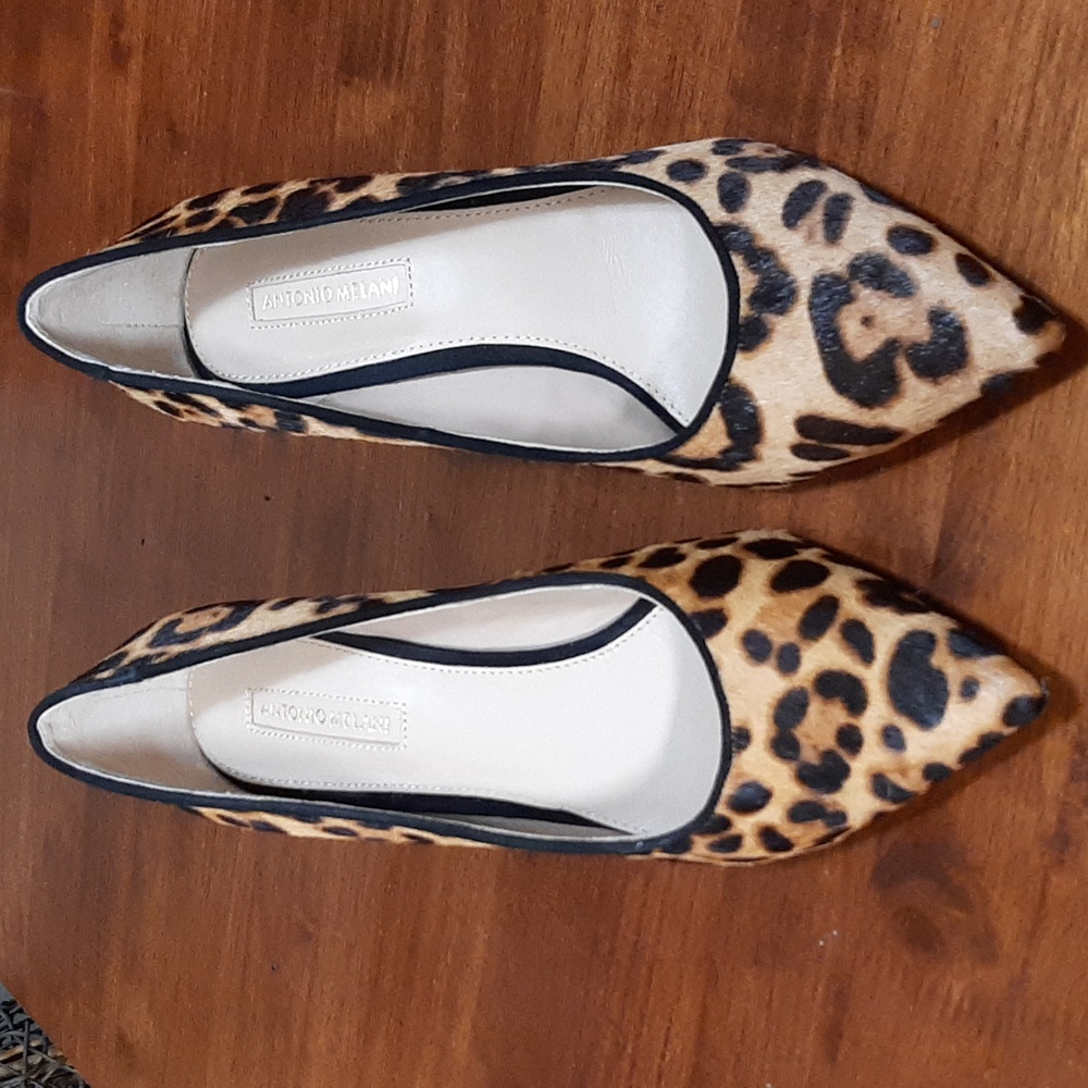Leopard calf hair heels